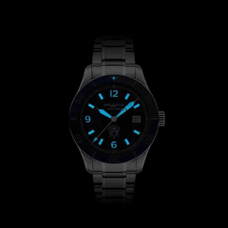 Kişi qol saatı Montblanc Iced sea, paslanmayan polad, keramika, 41 mm — 129371 - Image 4
